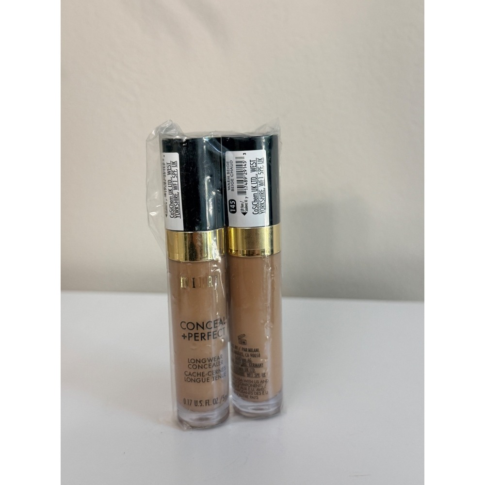 Milani Conceal + Perfect Concealer Unisex 2-Pack 145‎ Warm Beige Longwear NWT